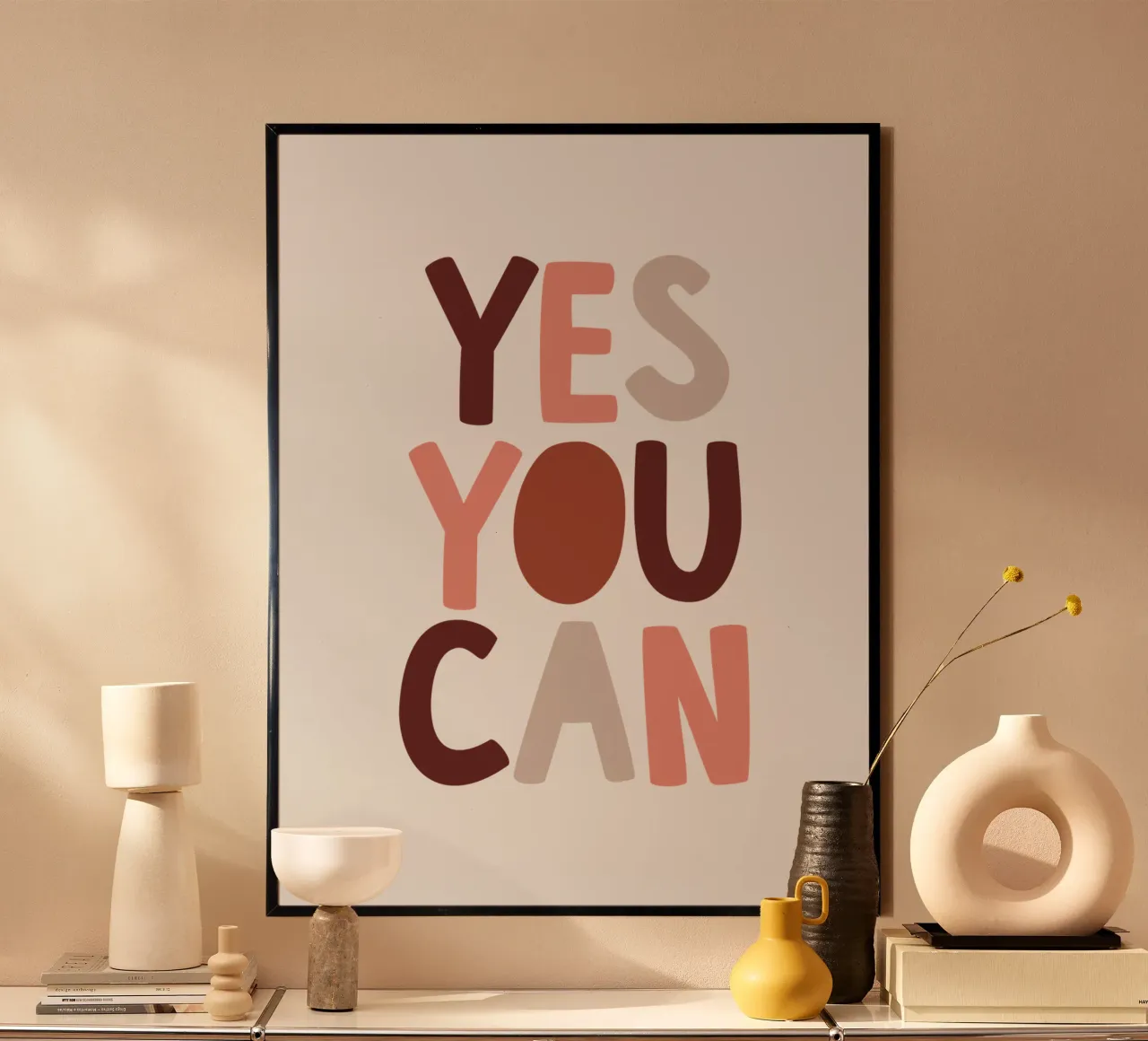 Design tipografico motivazionale Yes You Can carta hahnemühle da THE MOTIVATED TYPE
