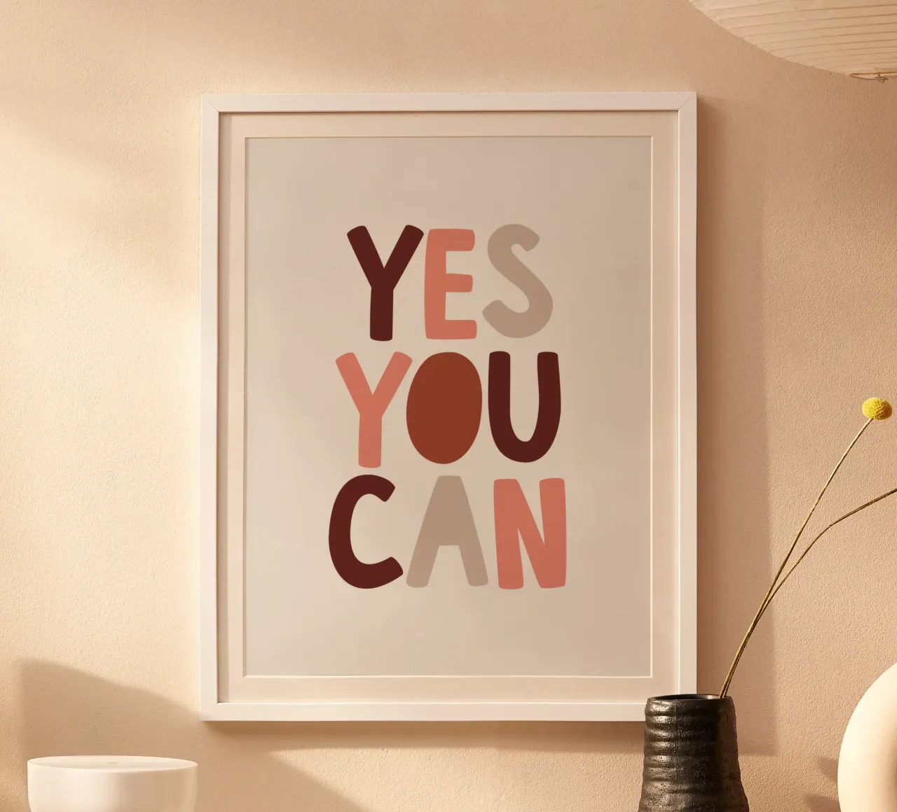 Design tipografico motivazionale Yes You Can carta hahnemühle da THE MOTIVATED TYPE