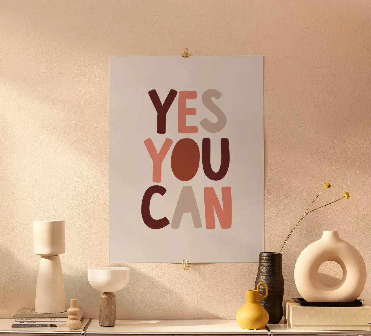 Design tipografico motivazionale Yes You Can carta hahnemühle da THE MOTIVATED TYPE