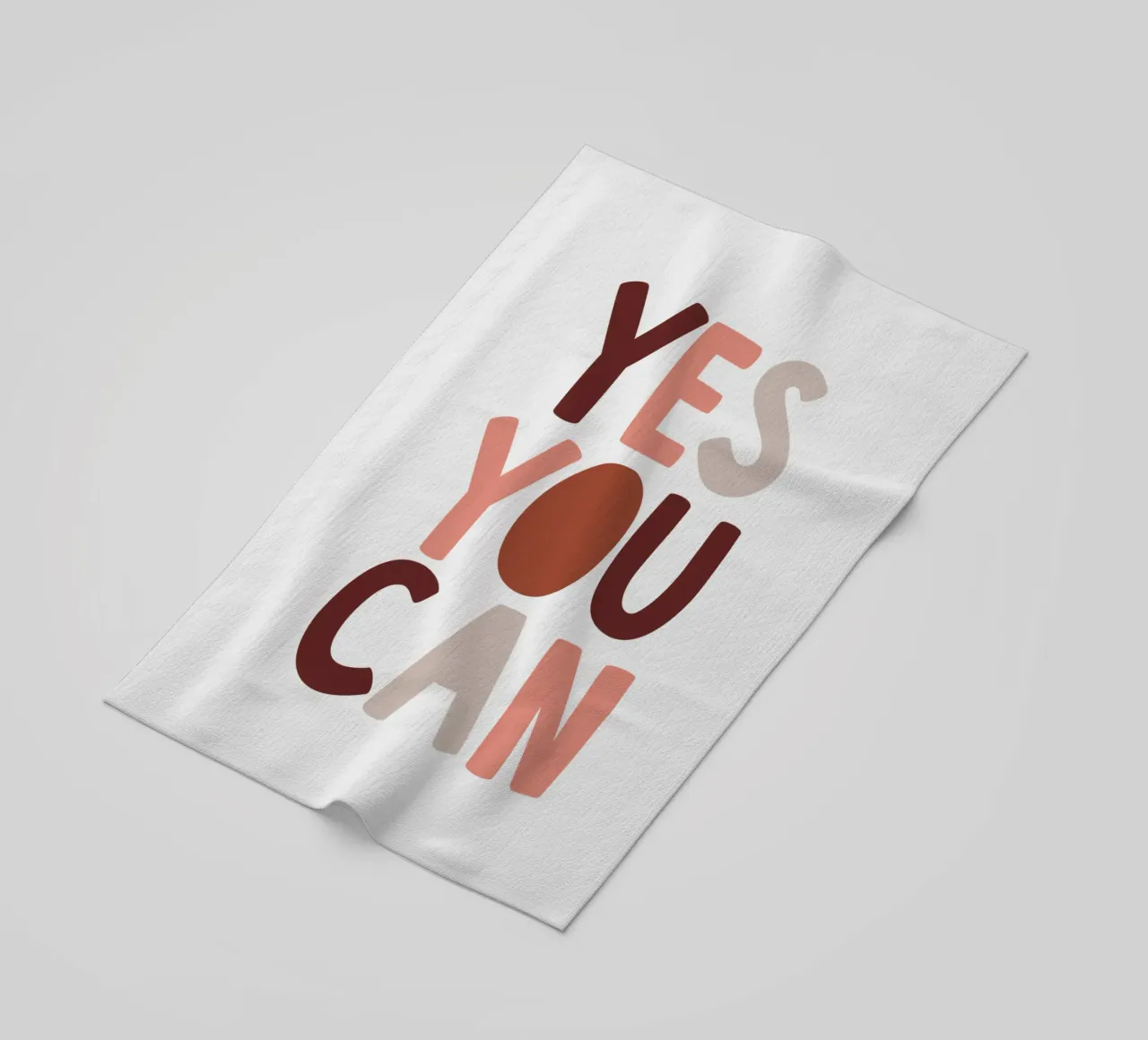 Design tipografico motivazionale Yes You Can telo mare da THE MOTIVATED TYPE