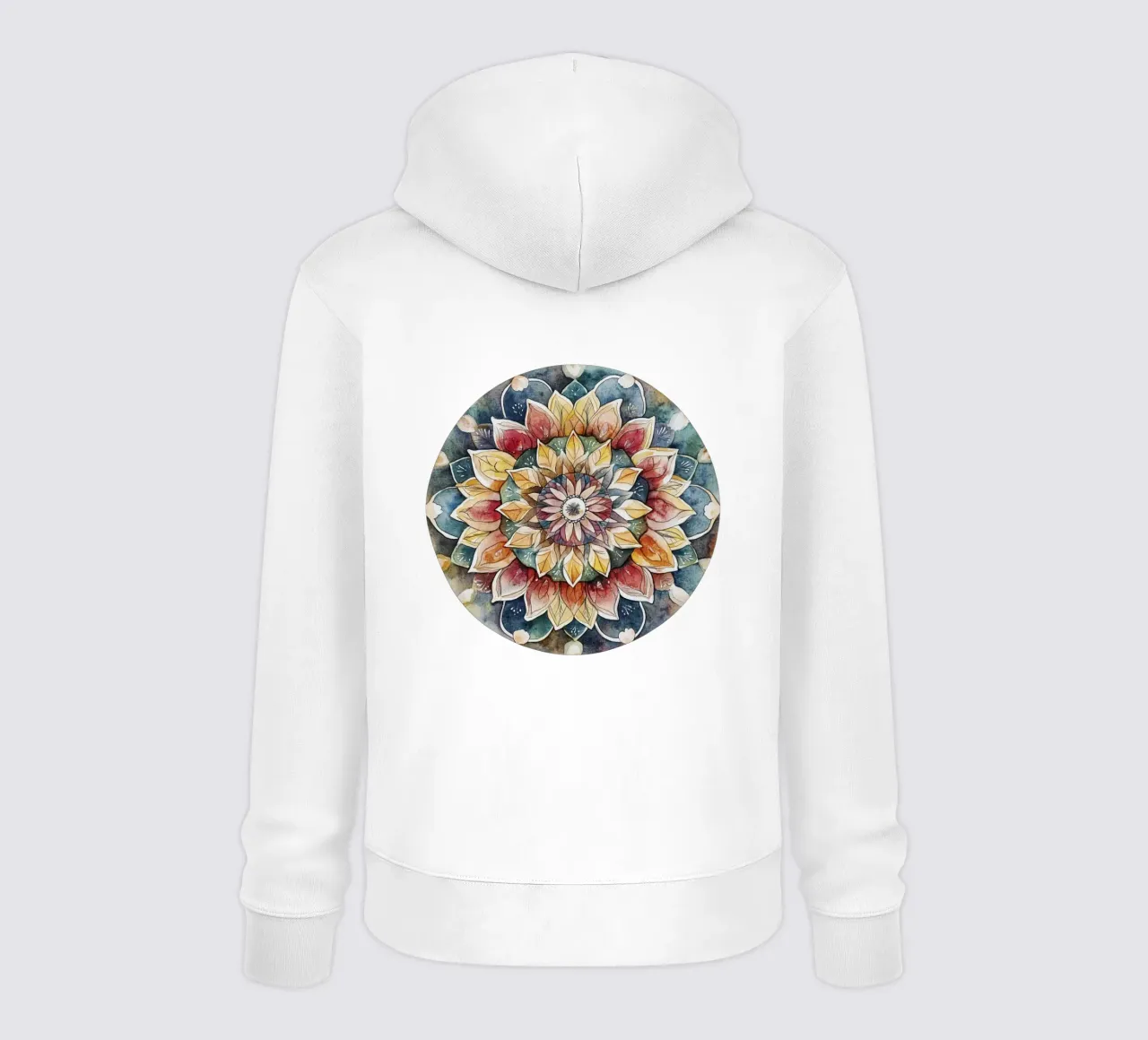 Mandala terrestre ad acquerello felpa con cappuccio da Spiritual Touch
