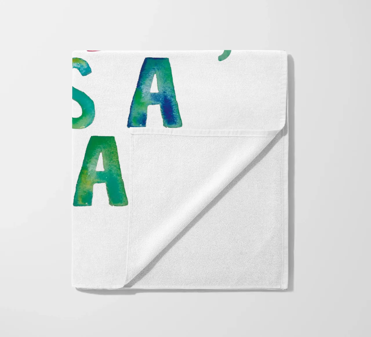 Non crescere è una trappola Design tipografico arcobaleno telo mare da THE MOTIVATED TYPE