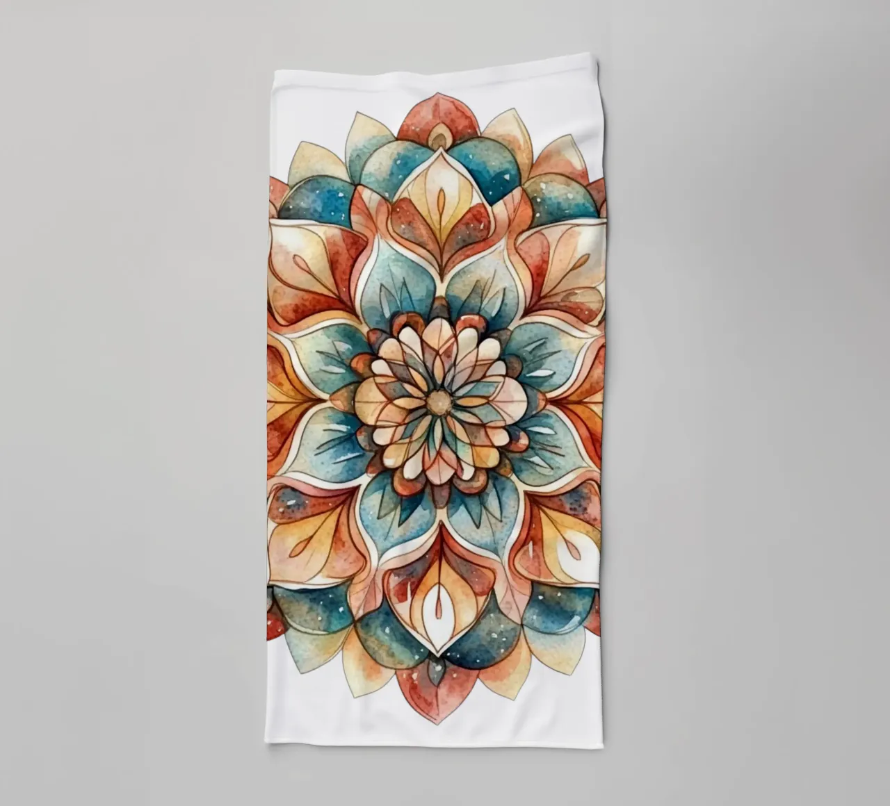 Acuarela Mandala terroso toalla de baño de Spiritual Touch