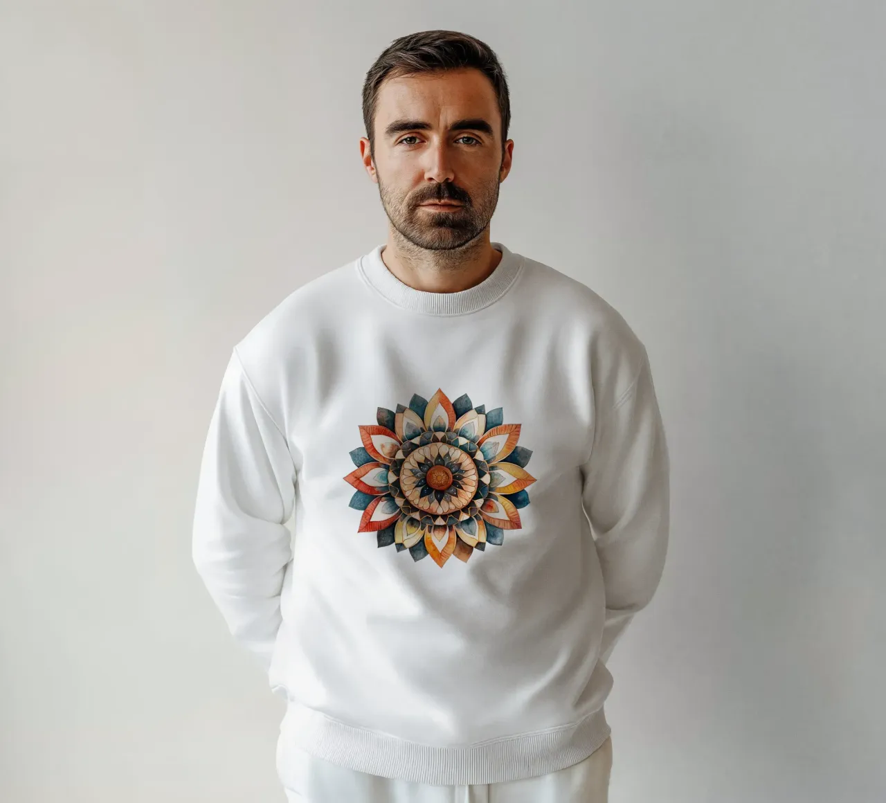 Mandala terrestre ad acquerello felpa da Spiritual Touch