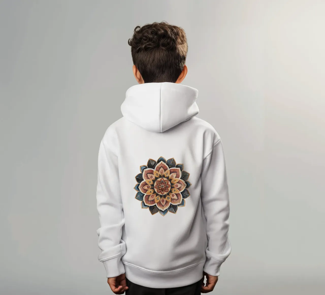 Mandala terrestre ad acquerello felpa bambino con cappuccio da Spiritual Touch