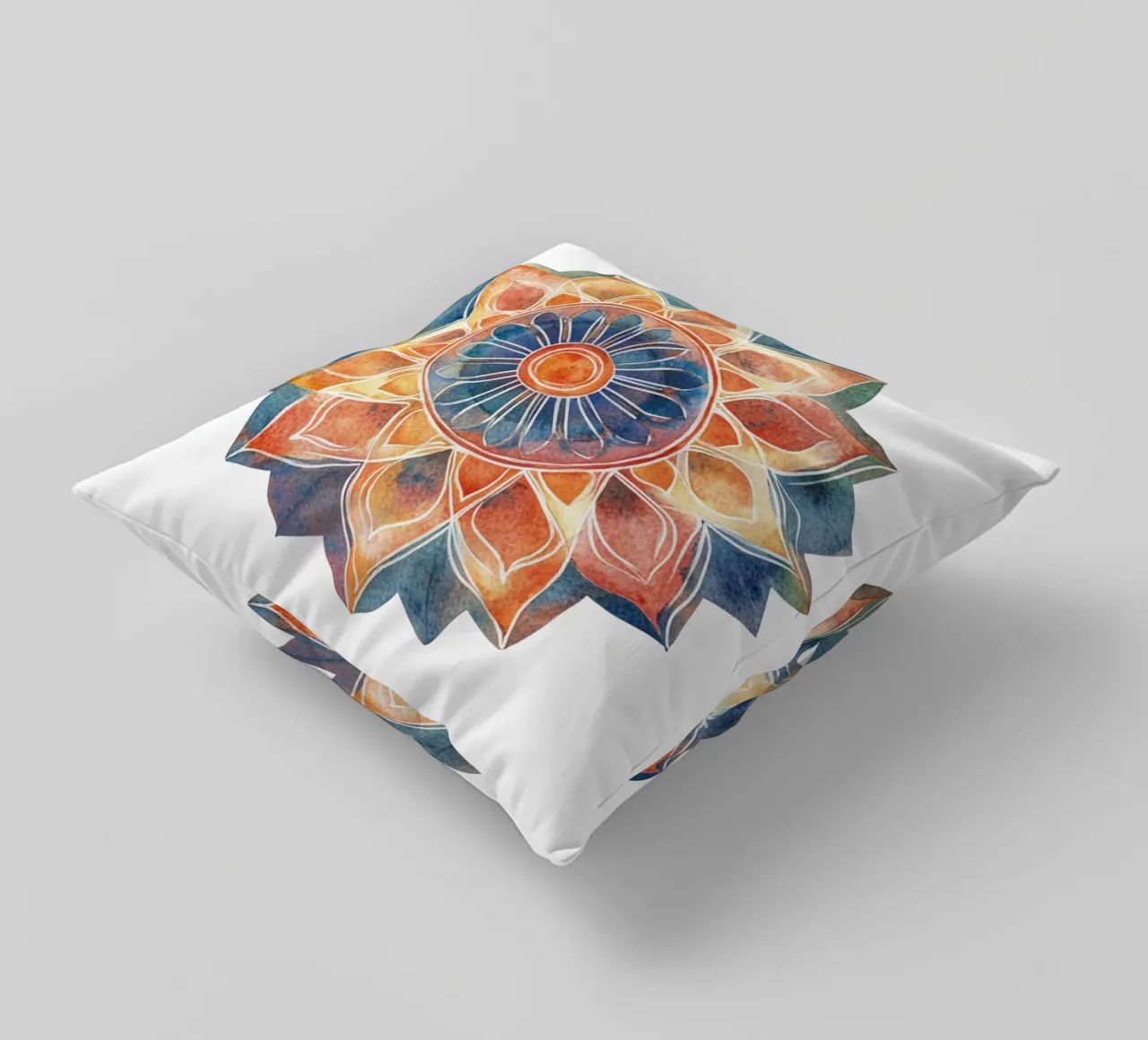 Mandala terrestre ad acquerello cuscino da Spiritual Touch
