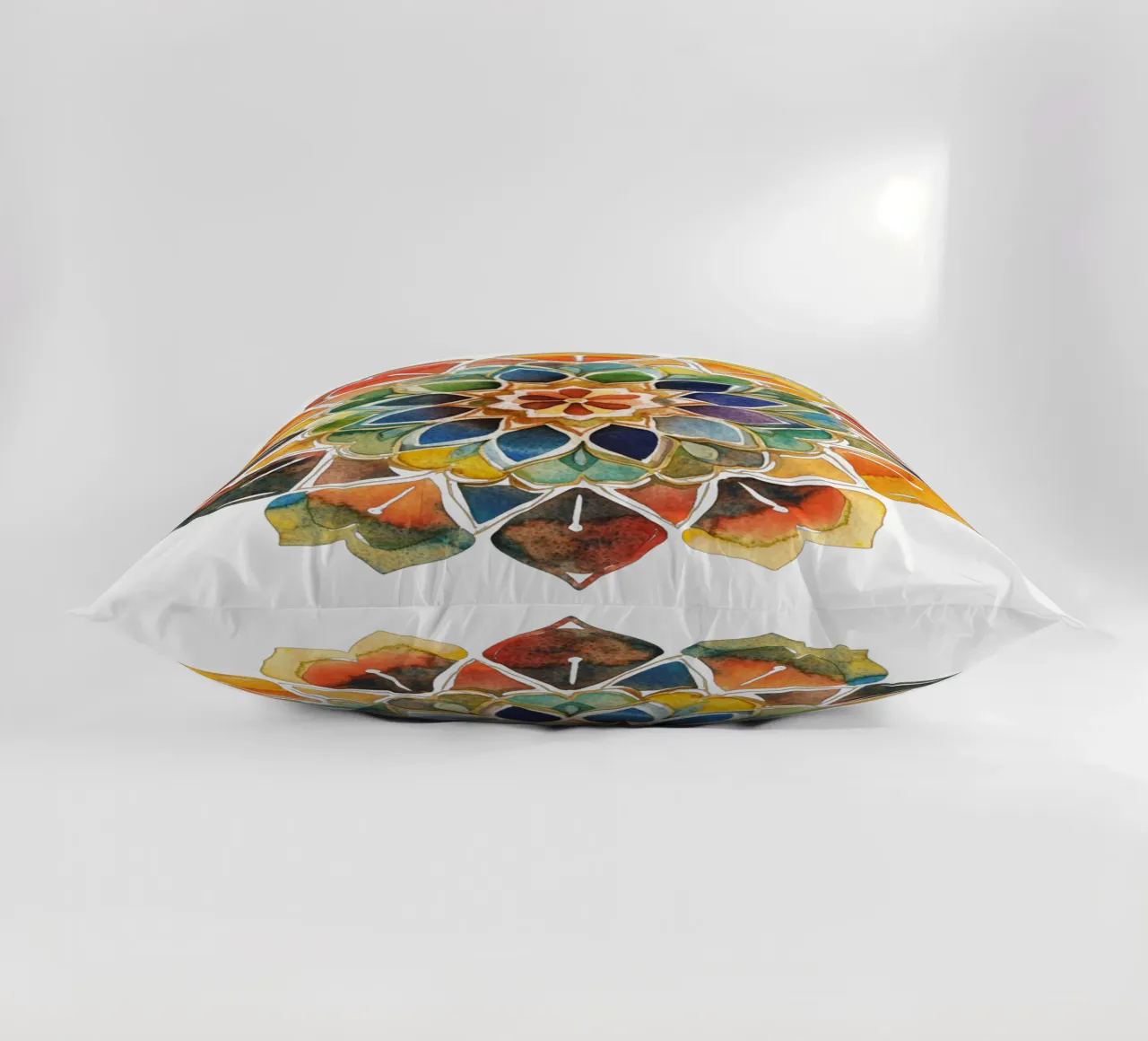 Mandala terrestre ad acquerello cuscino da Spiritual Touch