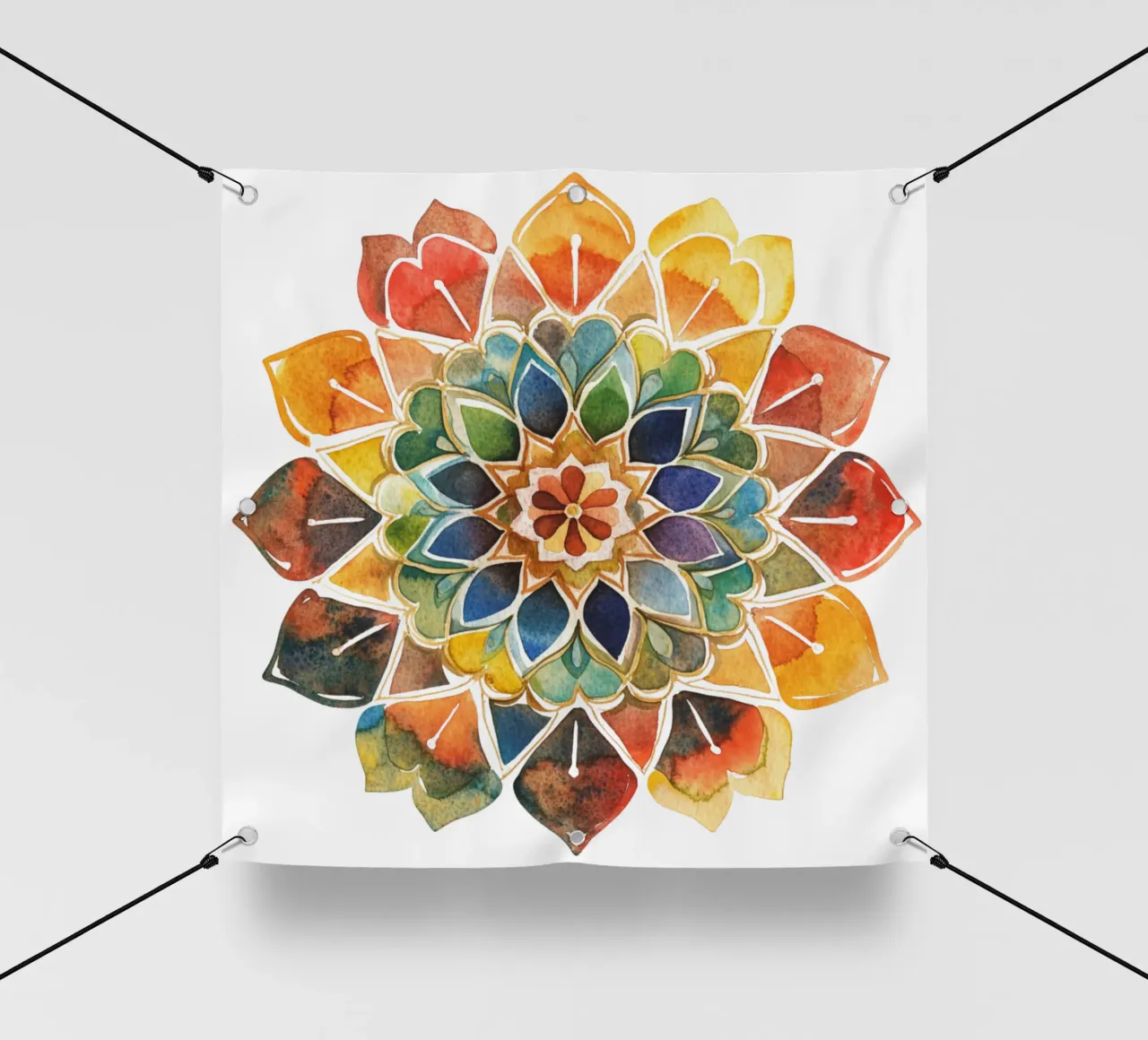 Mandala terrestre ad acquerello telo in pvc da Spiritual Touch
