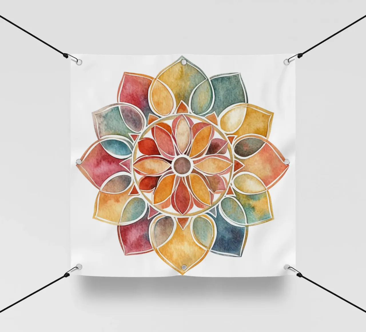 Mandala terrestre ad acquerello telo in pvc da Spiritual Touch