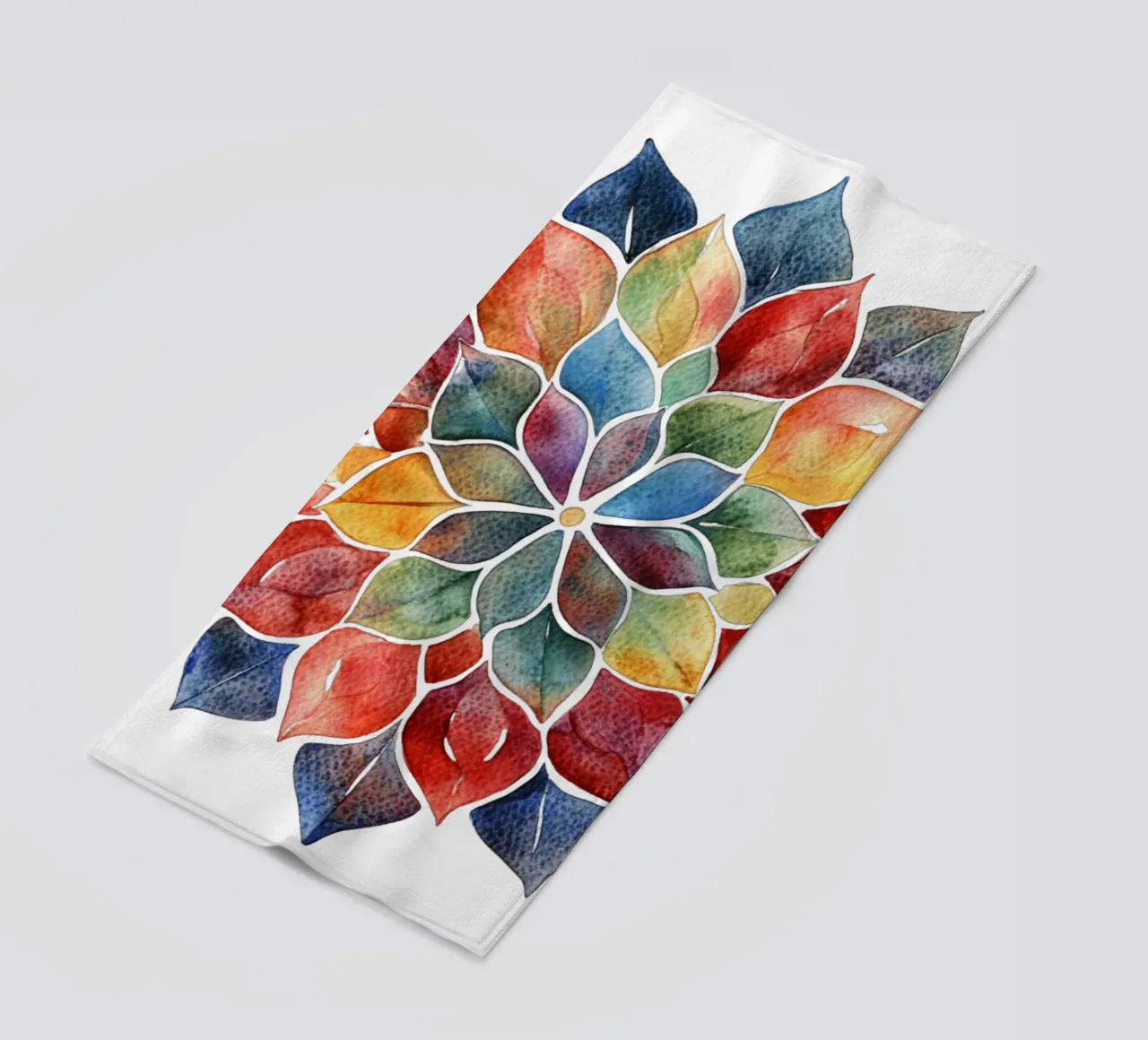 Mandala terrestre ad acquerello telo mare da Spiritual Touch