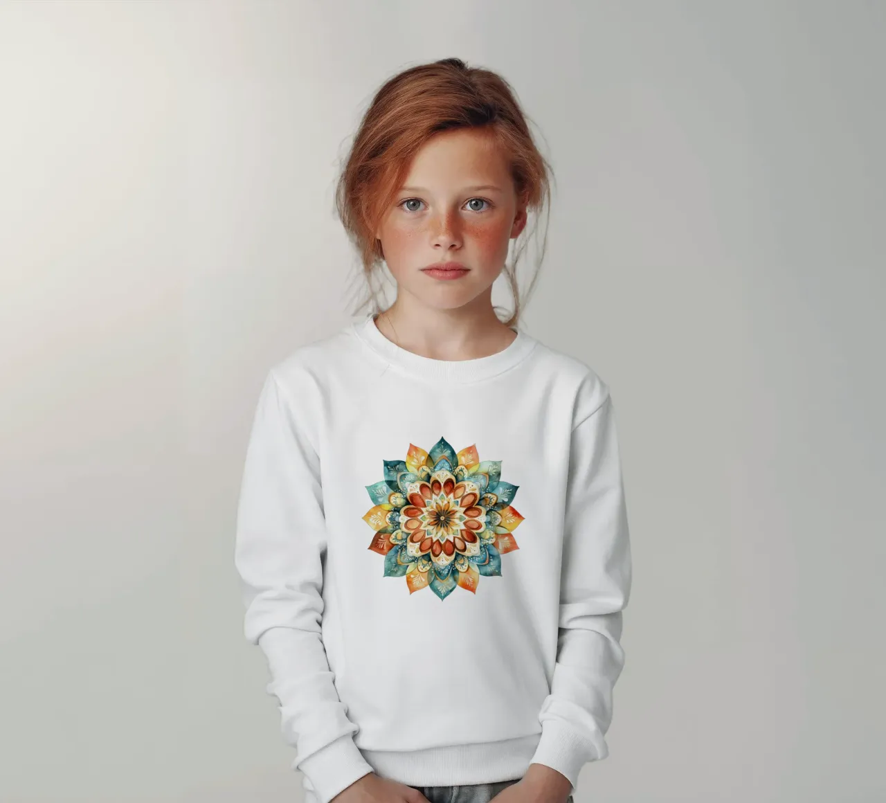 Mandala terrestre ad acquerello felpa bambino da Spiritual Touch