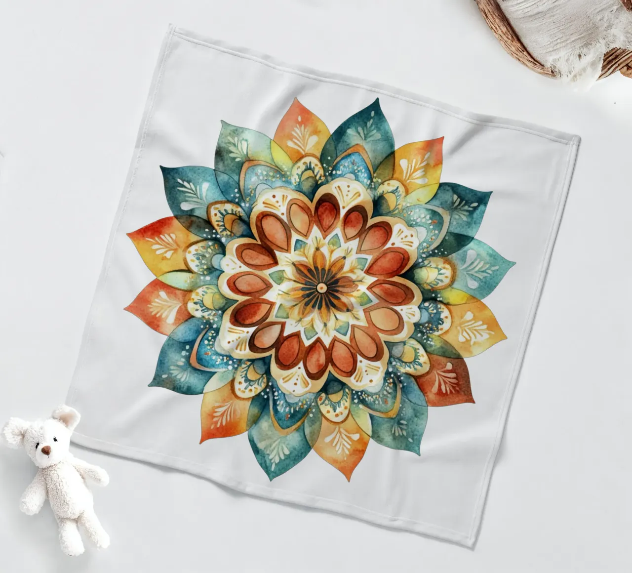 Mandala terrestre ad acquerello coperta in pile da Spiritual Touch