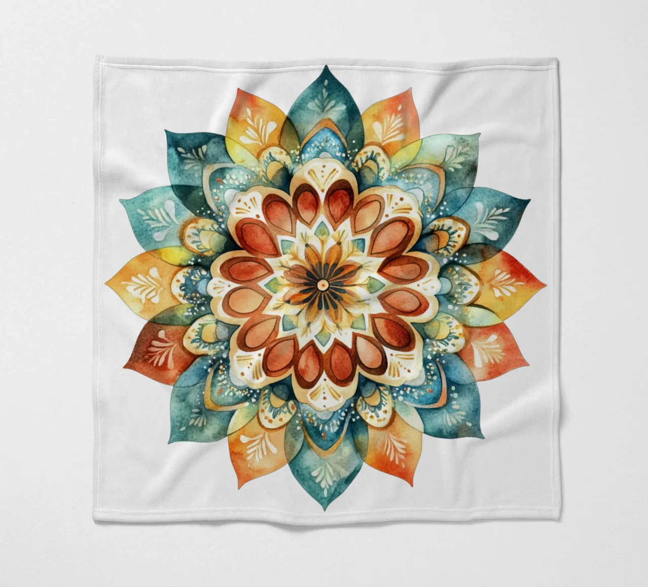 Mandala terrestre ad acquerello coperta in pile da Spiritual Touch