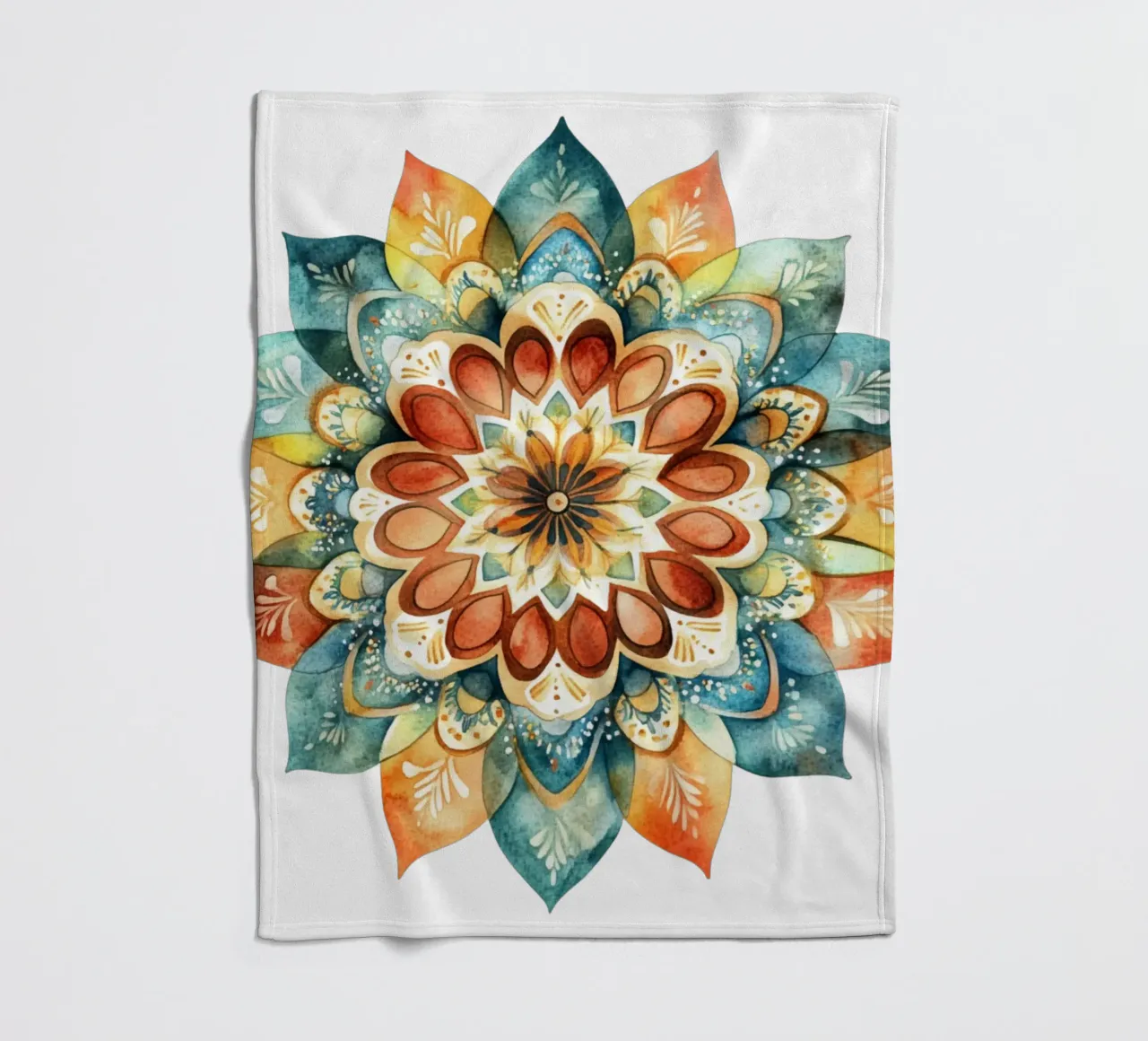 Mandala terrestre ad acquerello coperta in pile da Spiritual Touch