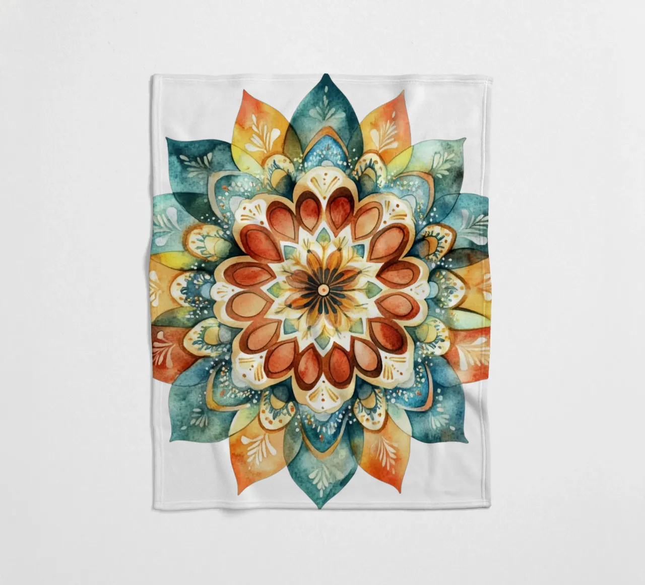Mandala terrestre ad acquerello coperta in pile da Spiritual Touch