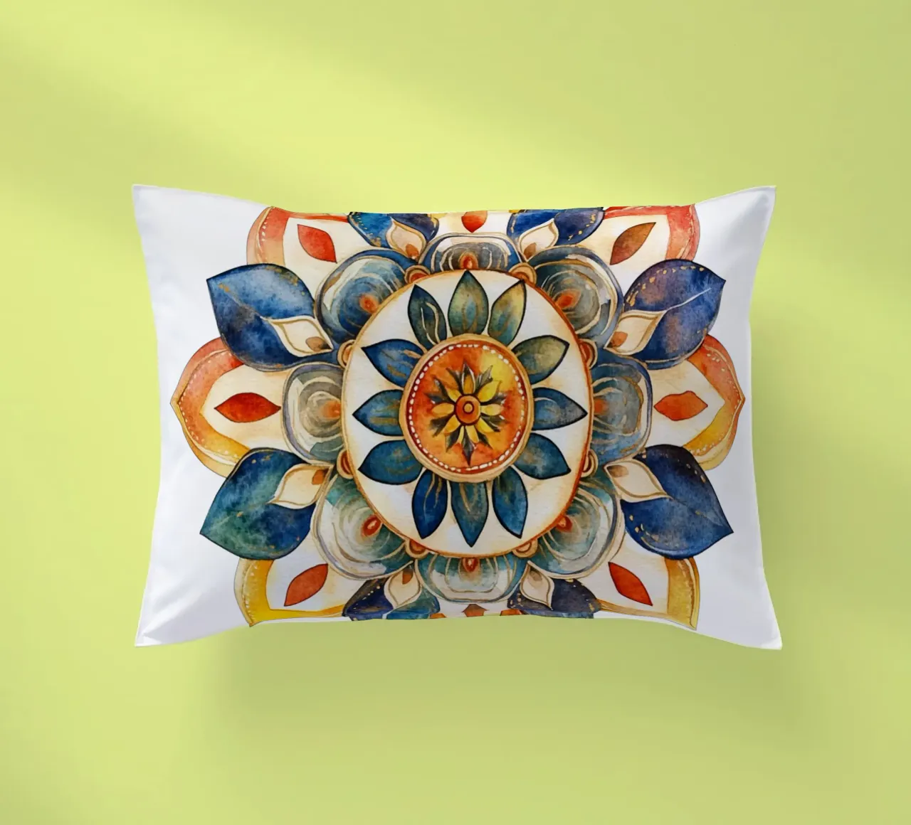 Mandala terrestre ad acquerello cuscino da Spiritual Touch