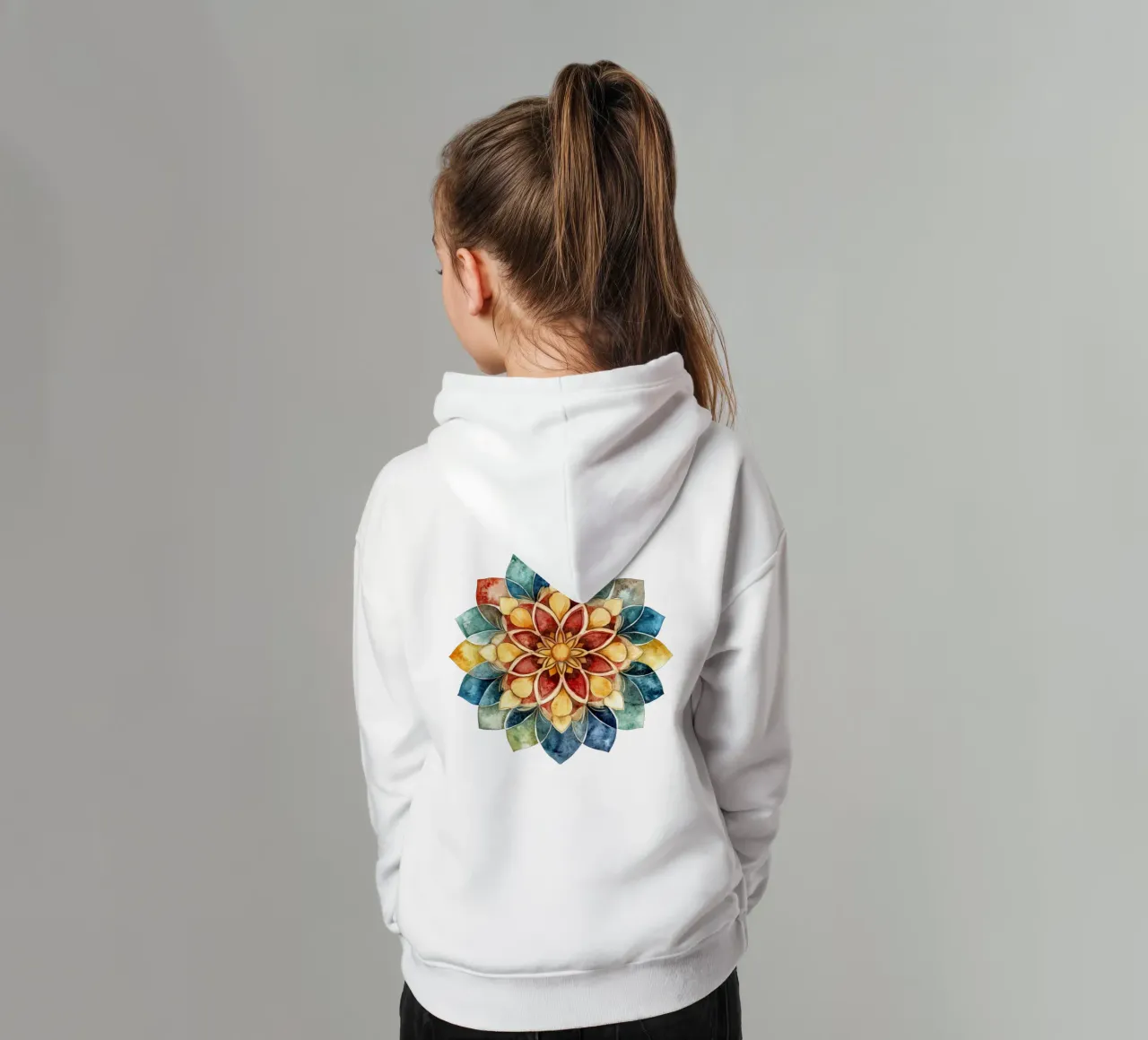 Mandala terrestre ad acquerello felpa bambino con cappuccio da Spiritual Touch