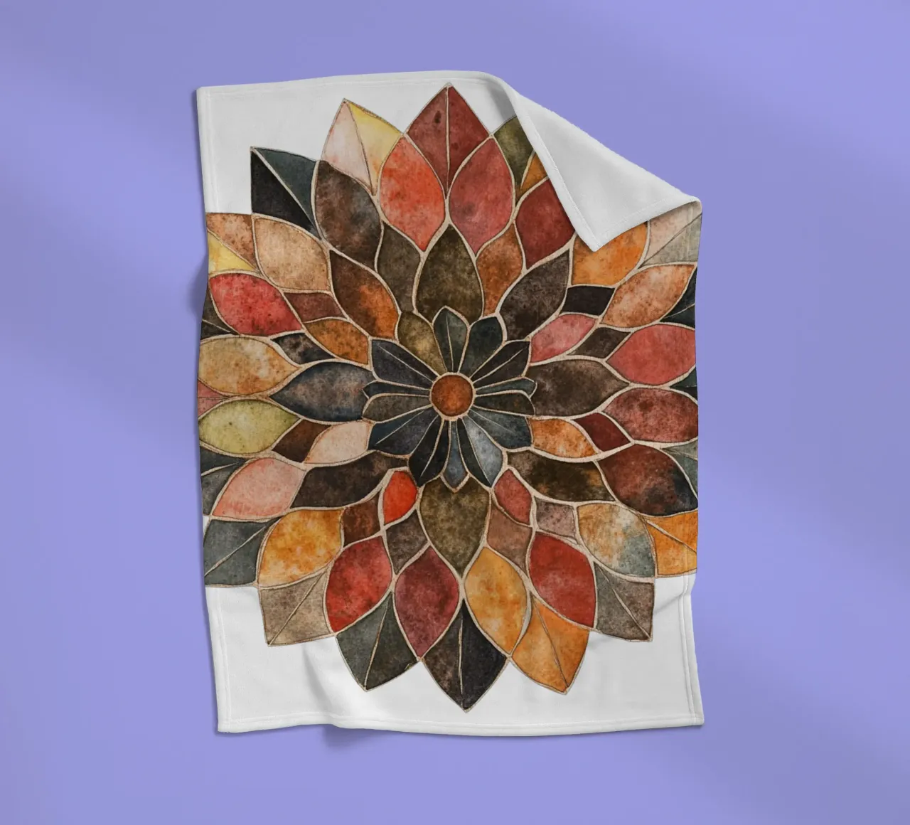 Mandala terrestre ad acquerello coperta in pile da Spiritual Touch