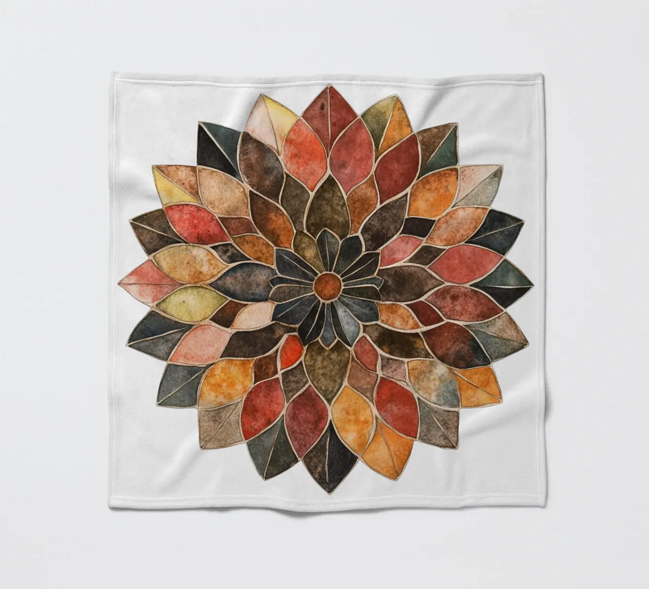 Mandala terrestre ad acquerello coperta in pile da Spiritual Touch