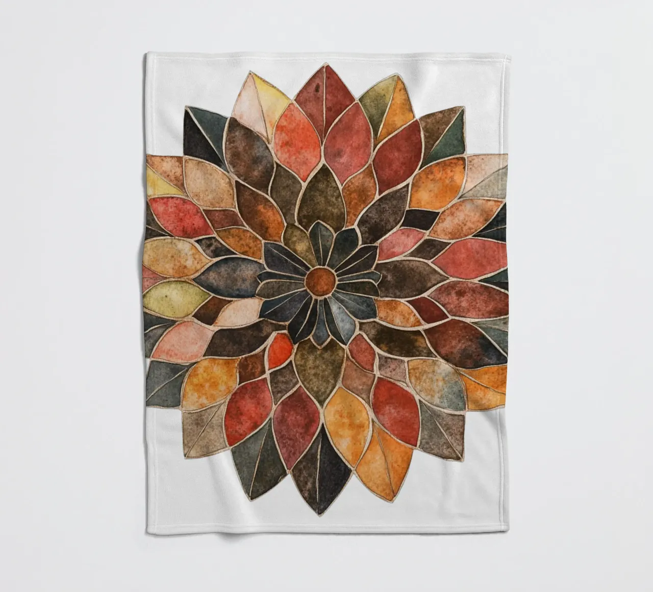 Mandala terrestre ad acquerello coperta in pile da Spiritual Touch