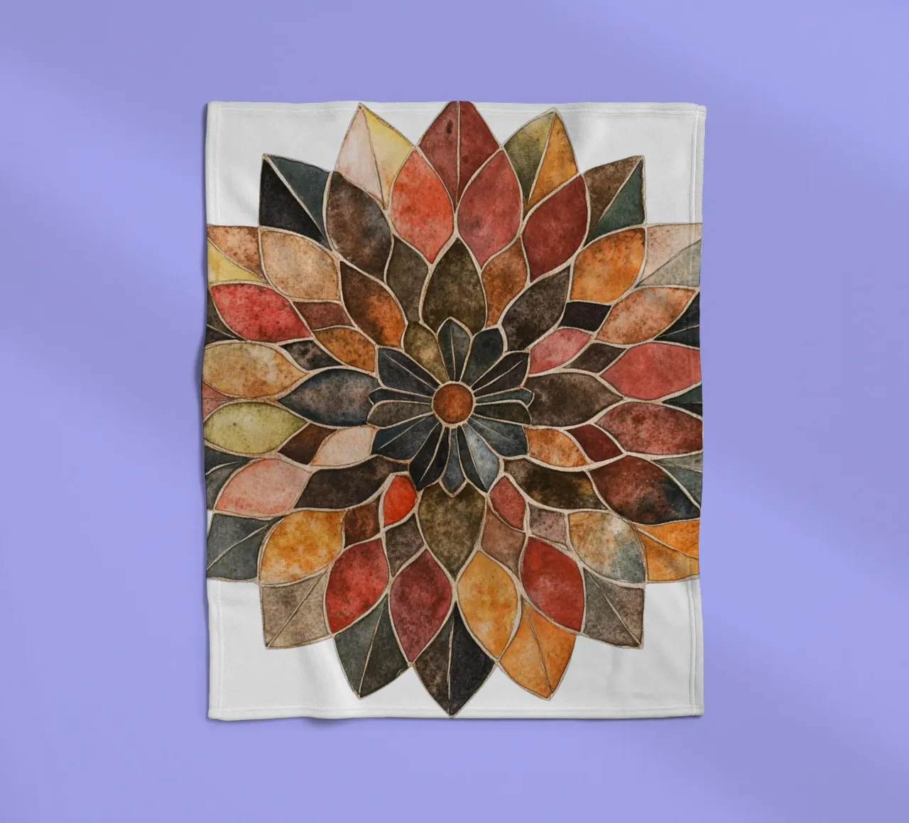 Mandala terrestre ad acquerello coperta in pile da Spiritual Touch
