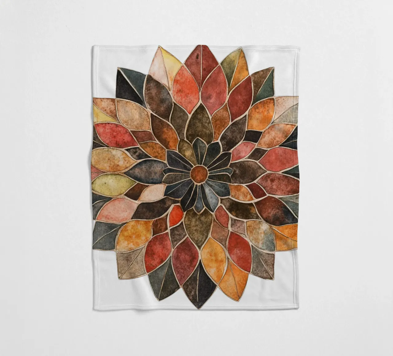 Mandala terrestre ad acquerello coperta in pile da Spiritual Touch