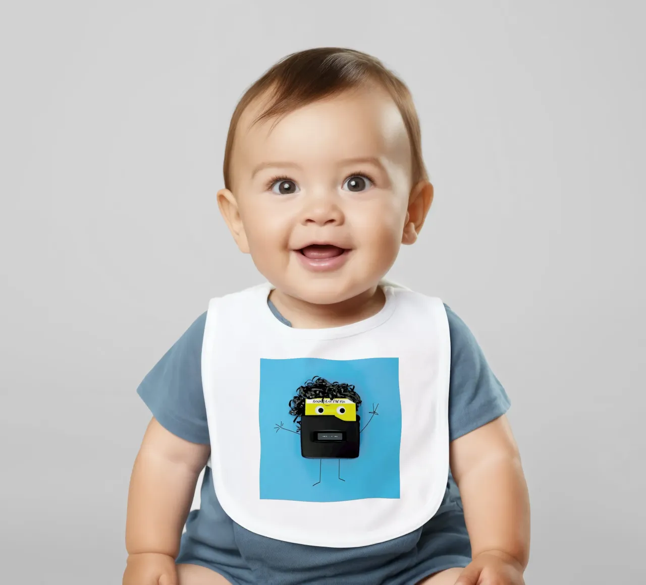 Walk, Man baby bib by Juj Winn