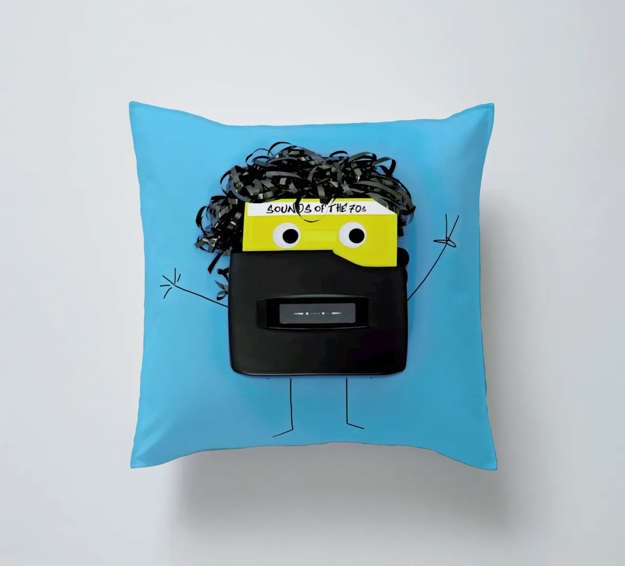 Walk, Man decorative cushion by Juj Winn