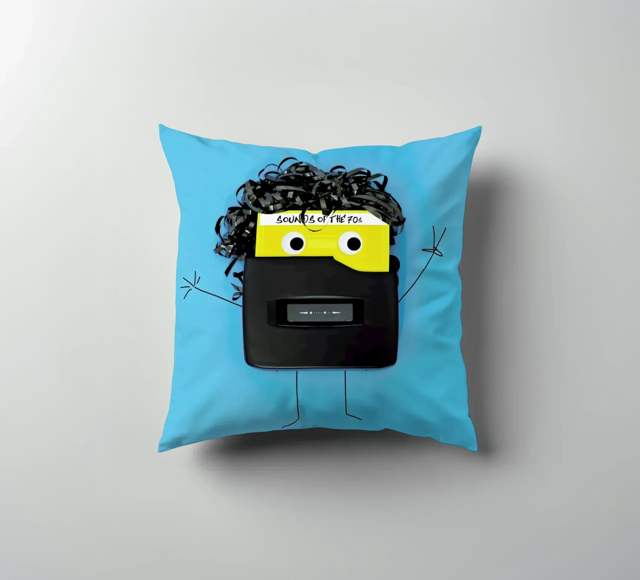 Walk, Man decorative cushion by Juj Winn