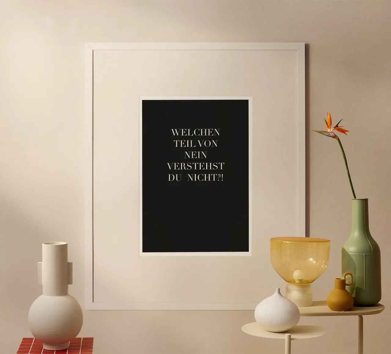 NEIN poster con telaio in plastica da Flo Klein