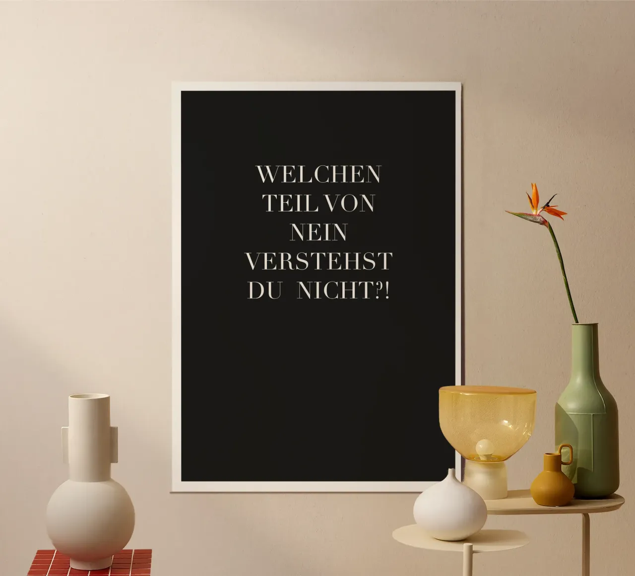 NEIN poster con telaio in plastica da Flo Klein