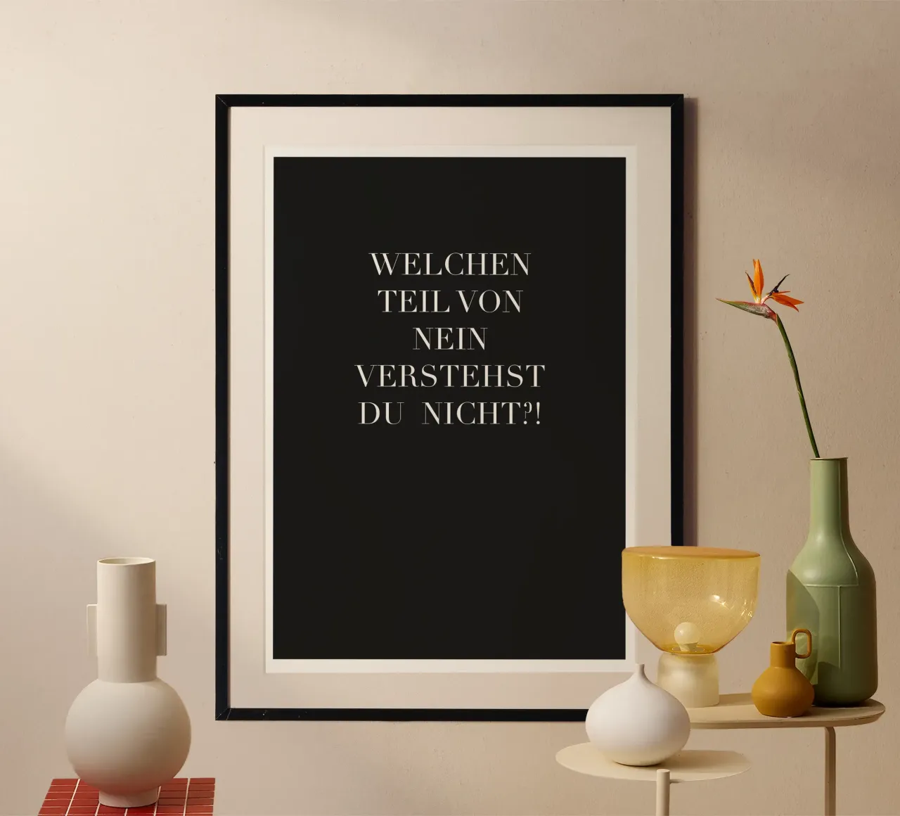 NEIN poster con telaio in plastica da Flo Klein