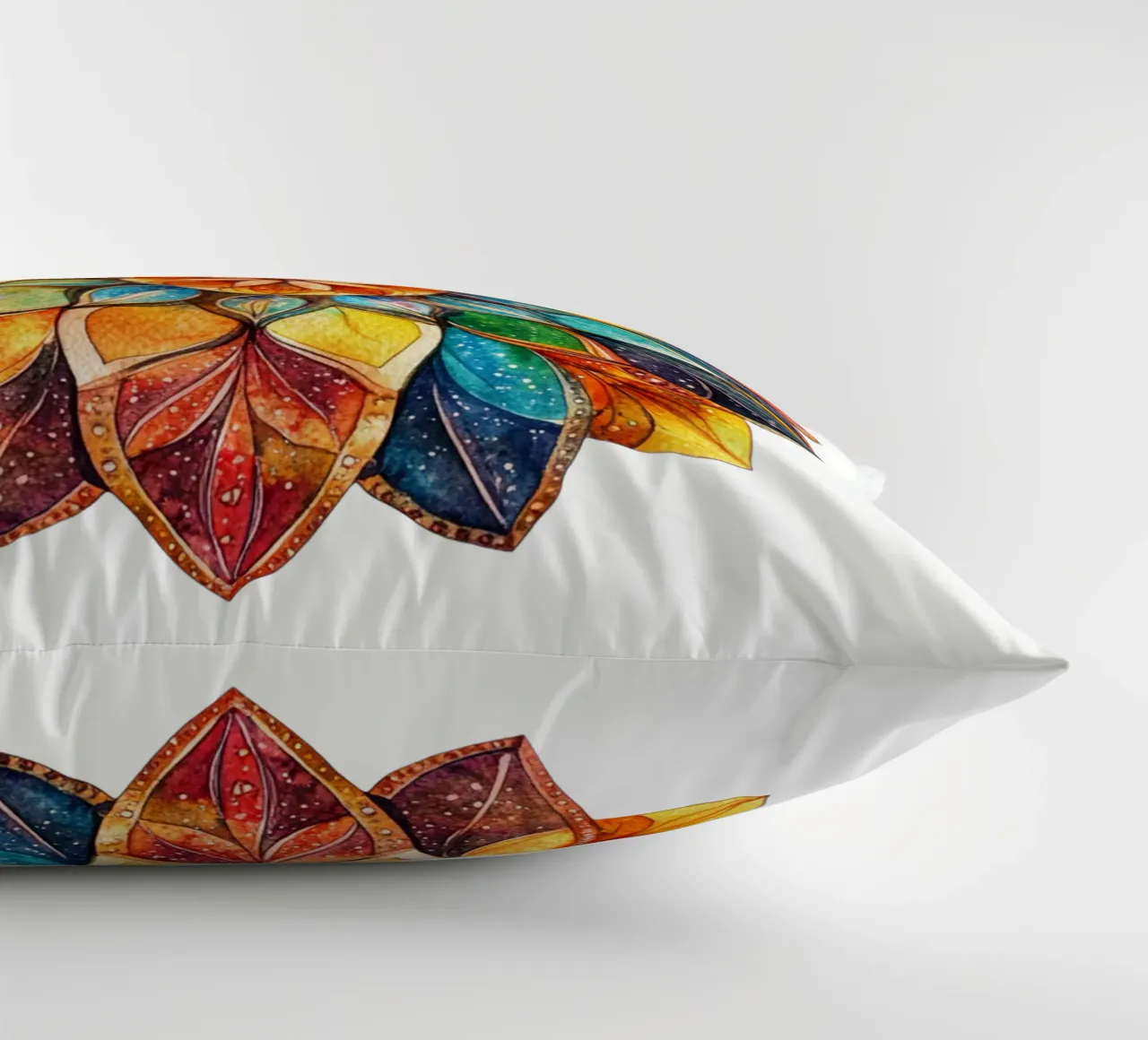 Mandala terrestre ad acquerello cuscino da Spiritual Touch