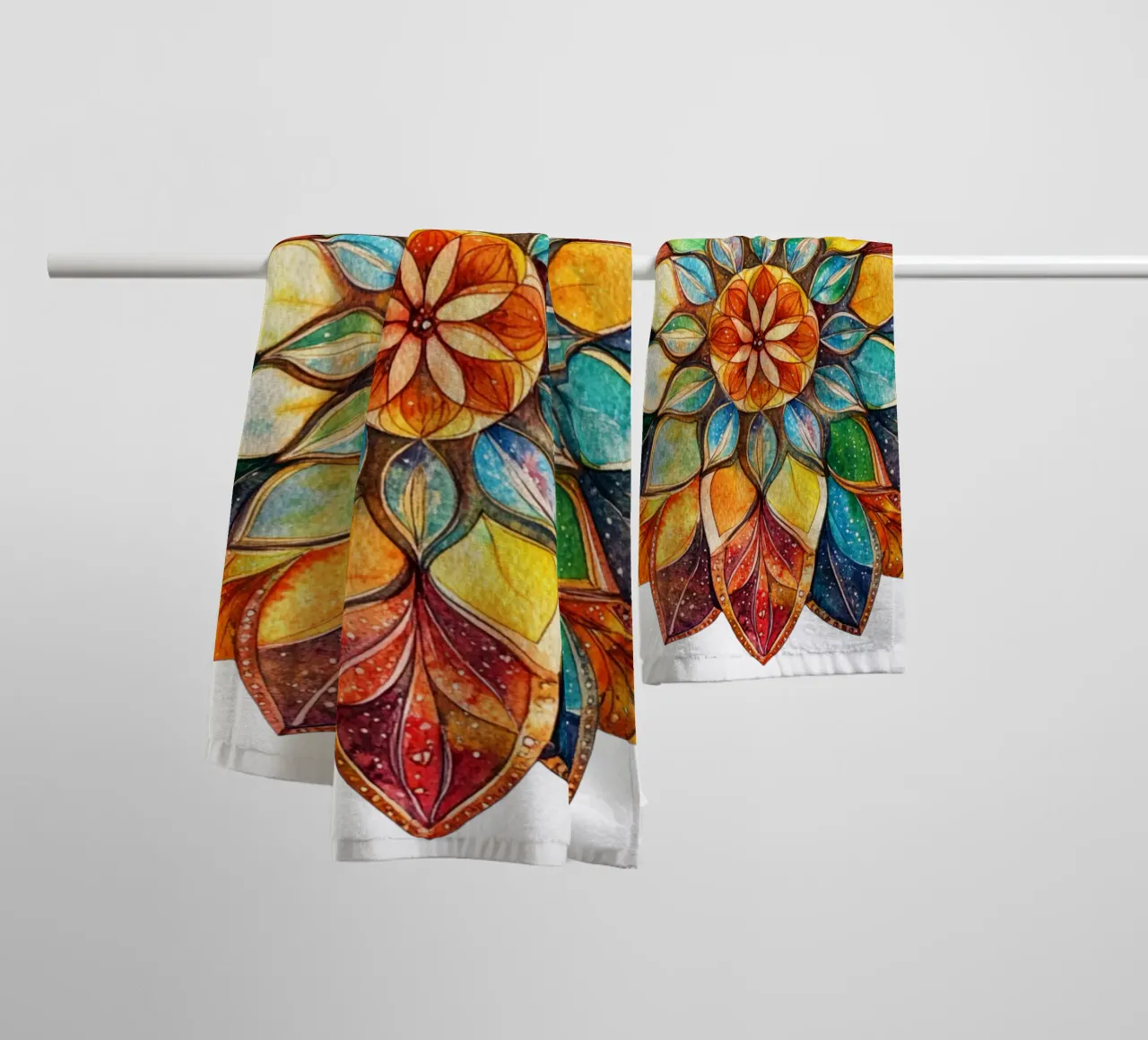 Mandala terrestre ad acquerello asciugamano da bagno da Spiritual Touch