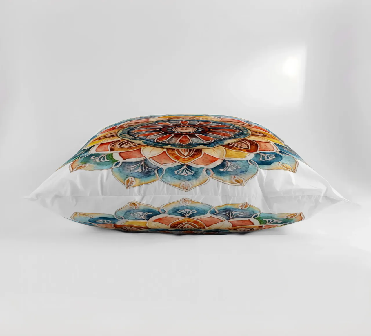 Mandala terrestre ad acquerello cuscino da Spiritual Touch