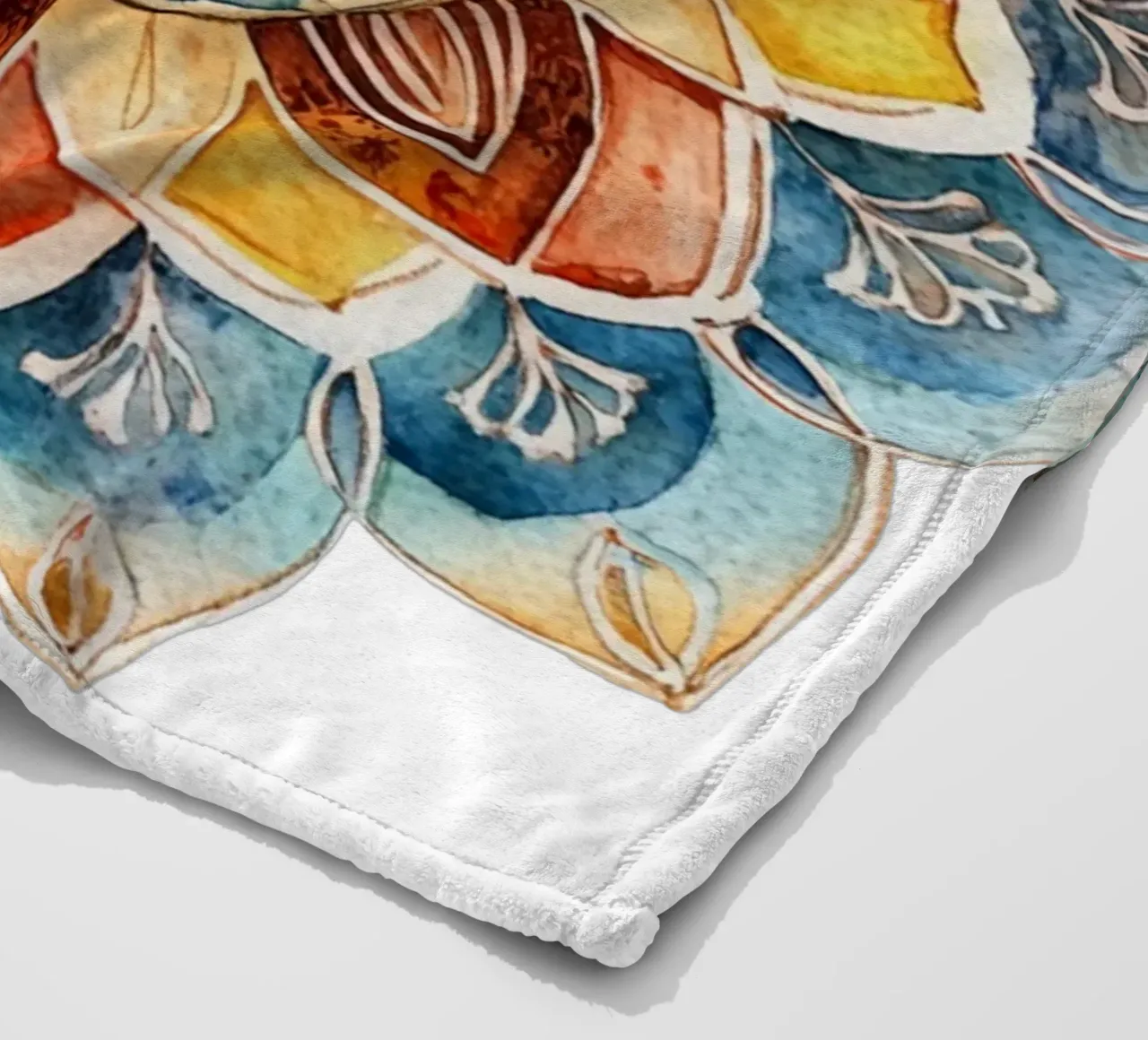 Aquarell Erdiges Mandala Fleecedecke von Spiritual Touch
