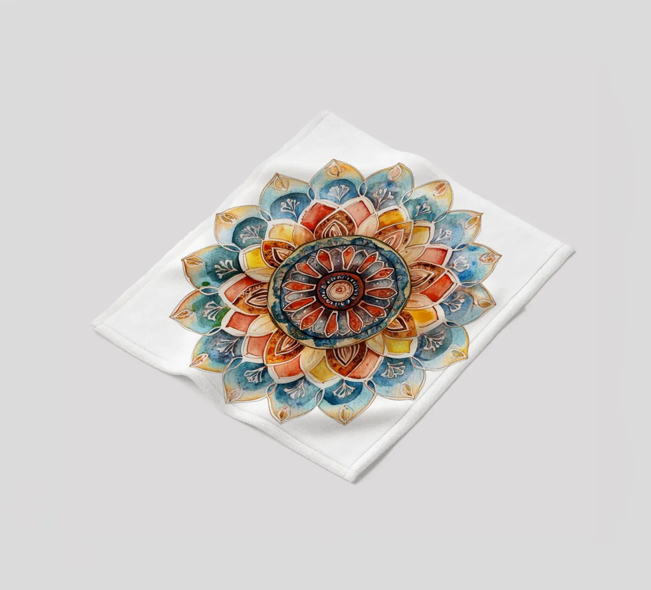 Aquarell Erdiges Mandala Fleecedecke von Spiritual Touch
