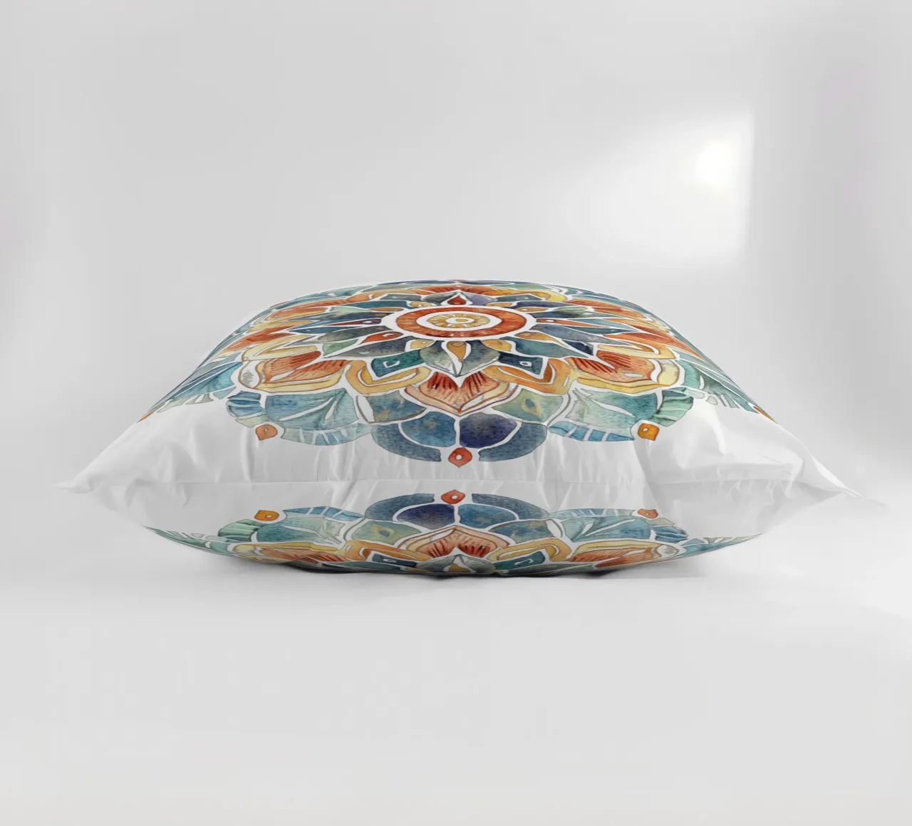 Mandala terrestre ad acquerello cuscino da Spiritual Touch