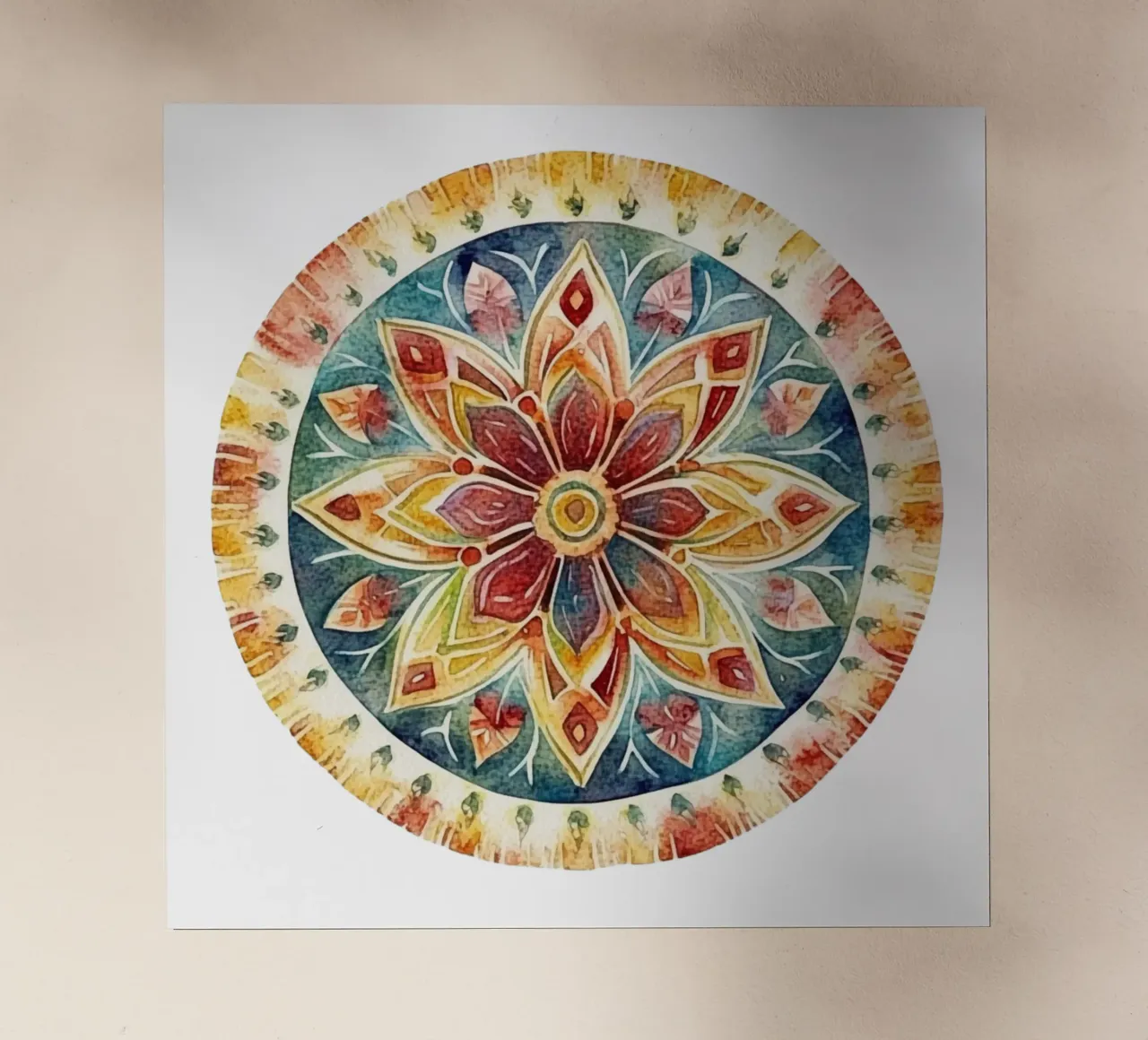 Mandala terrestre ad acquerello pellicola backlit da Spiritual Touch