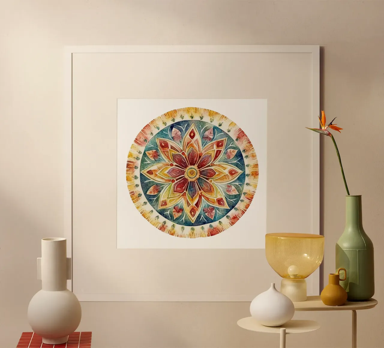 Mandala terrestre ad acquerello poster da Spiritual Touch