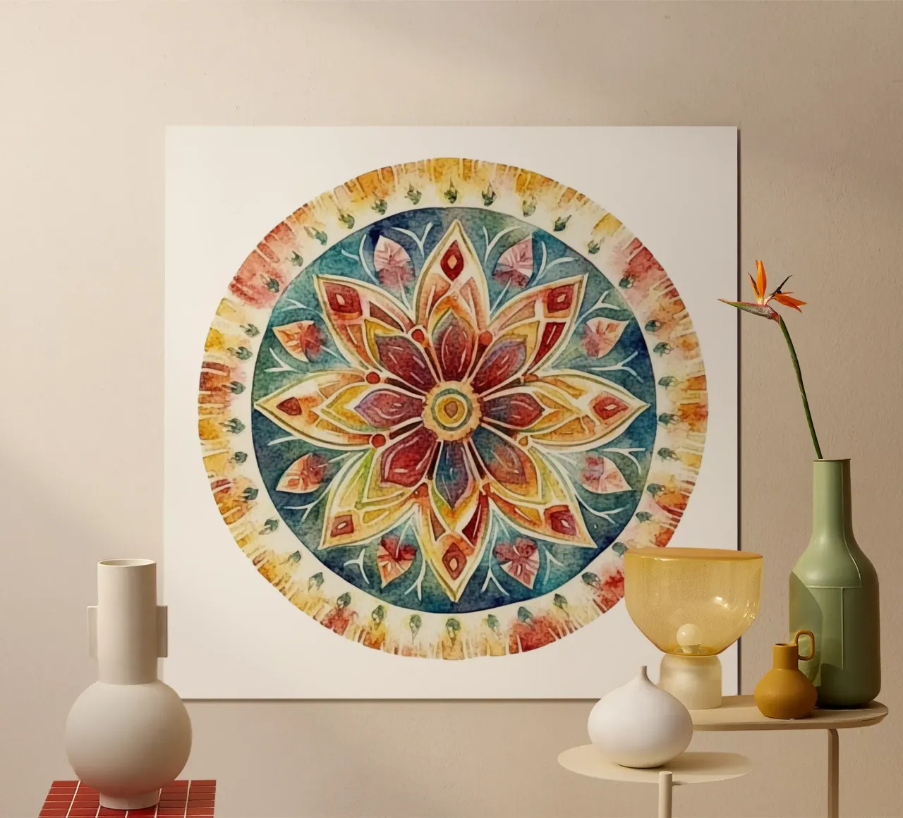 Mandala terrestre ad acquerello poster da Spiritual Touch