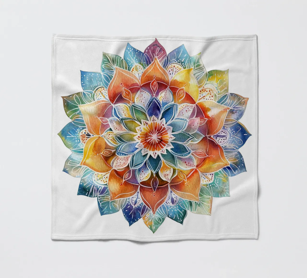 Mandala terrestre ad acquerello coperta in pile da Spiritual Touch