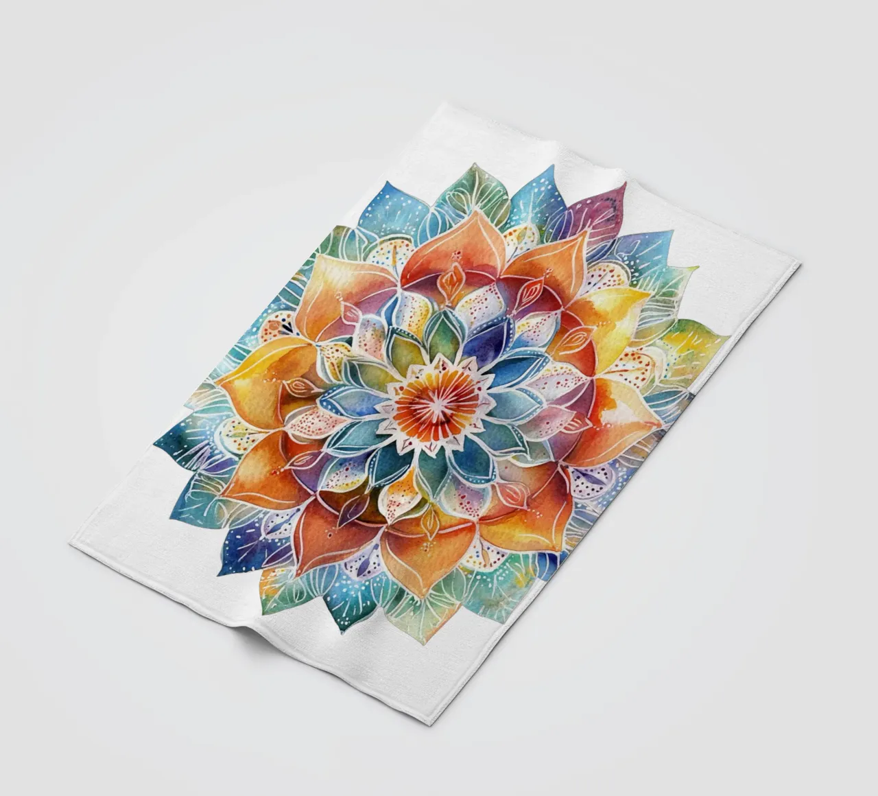Mandala terrestre ad acquerello coperta in pile da Spiritual Touch