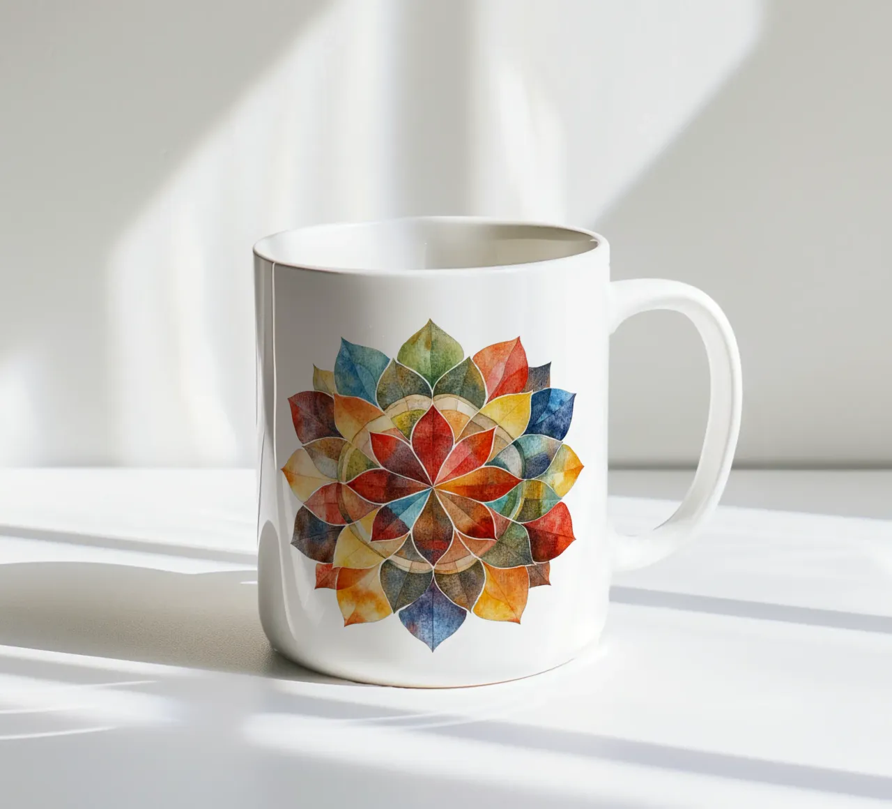 Mandala terrestre ad acquerello tazza in ceramica da Spiritual Touch