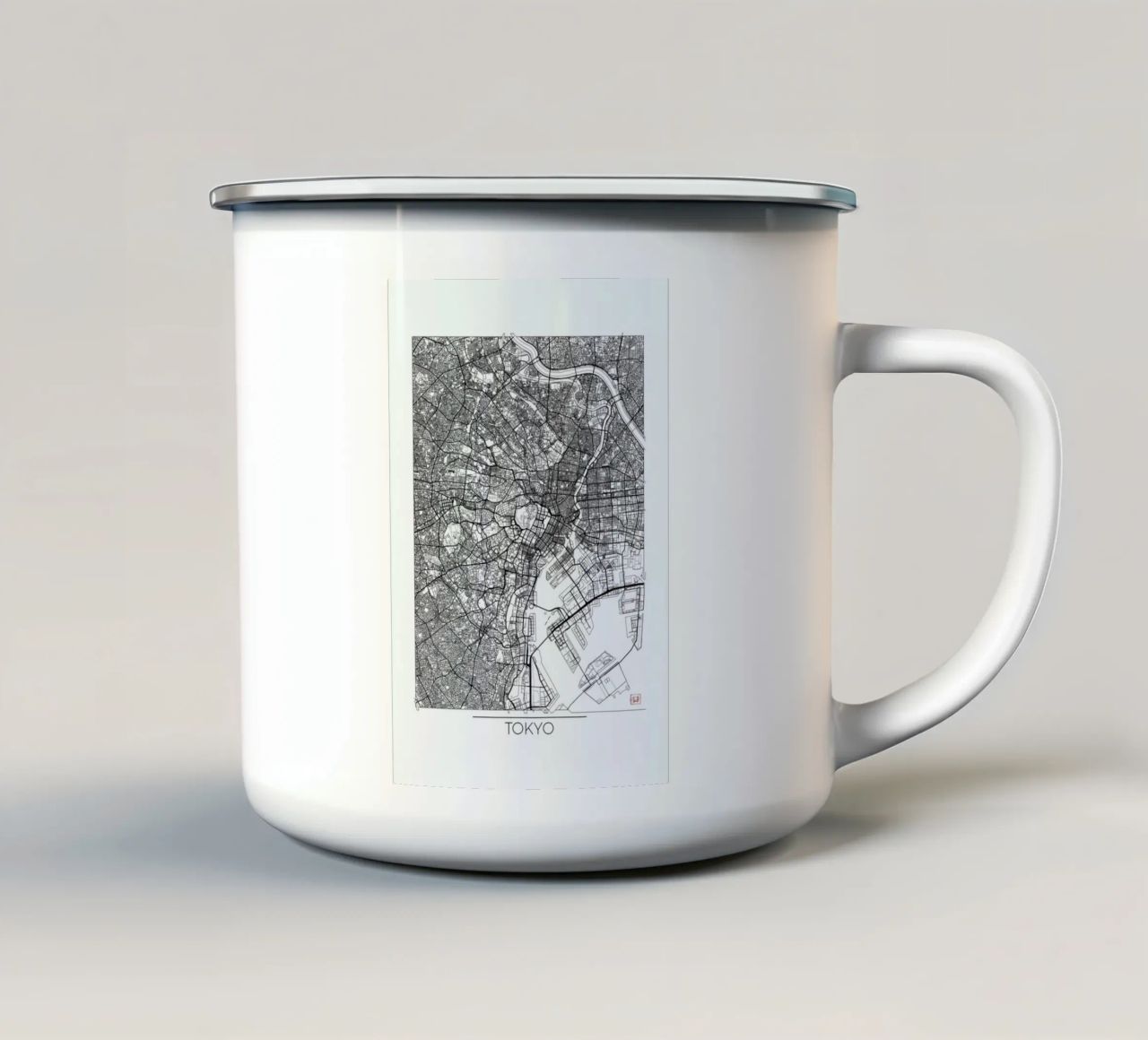 Tokyo Minimal tazza in smalto da Hubert Roguski