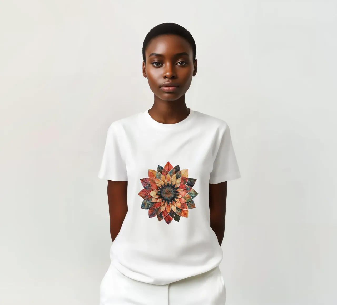 Mandala terrestre ad acquerello t-shirt da Spiritual Touch