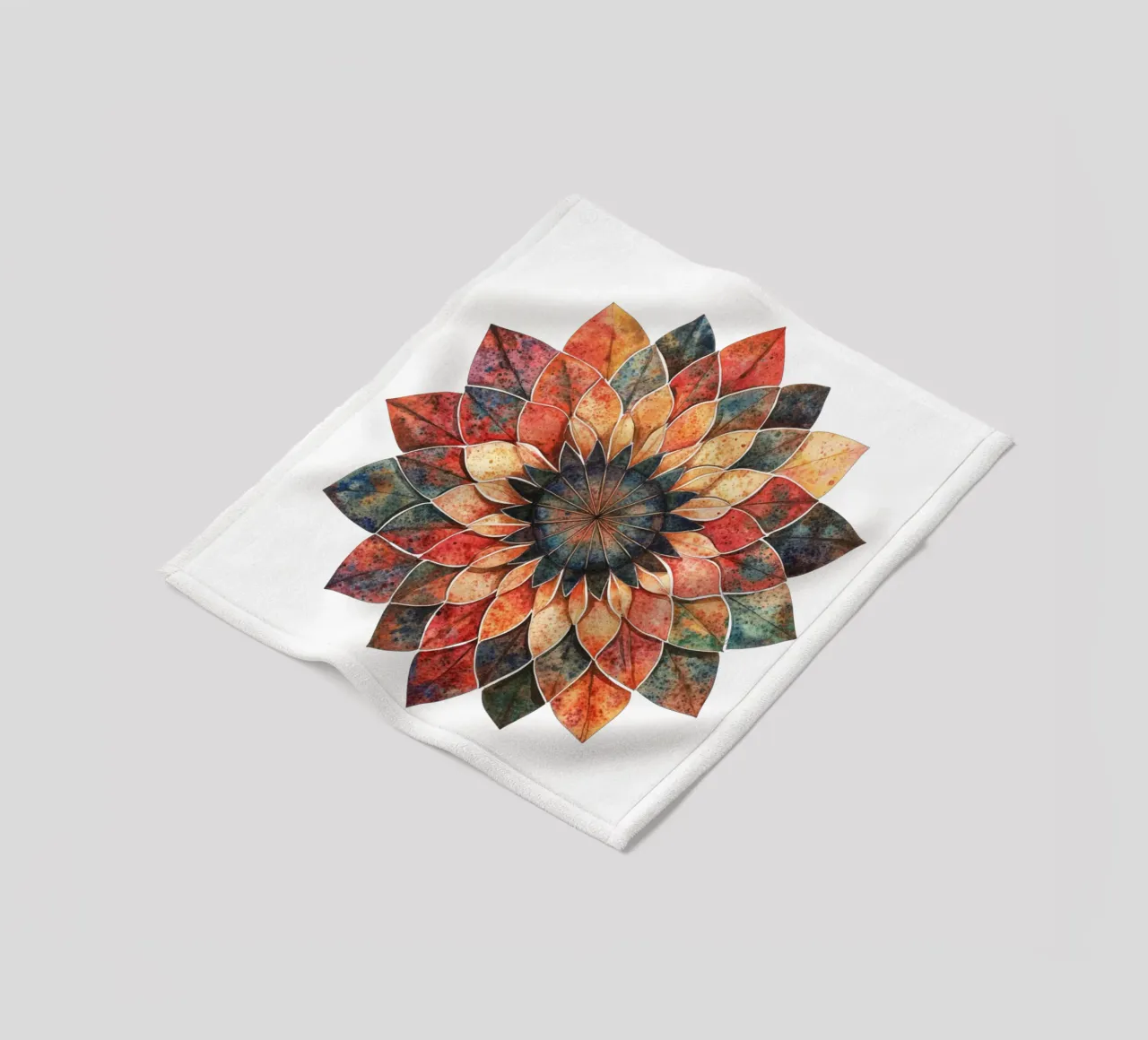 Mandala terrestre ad acquerello coperta in pile da Spiritual Touch