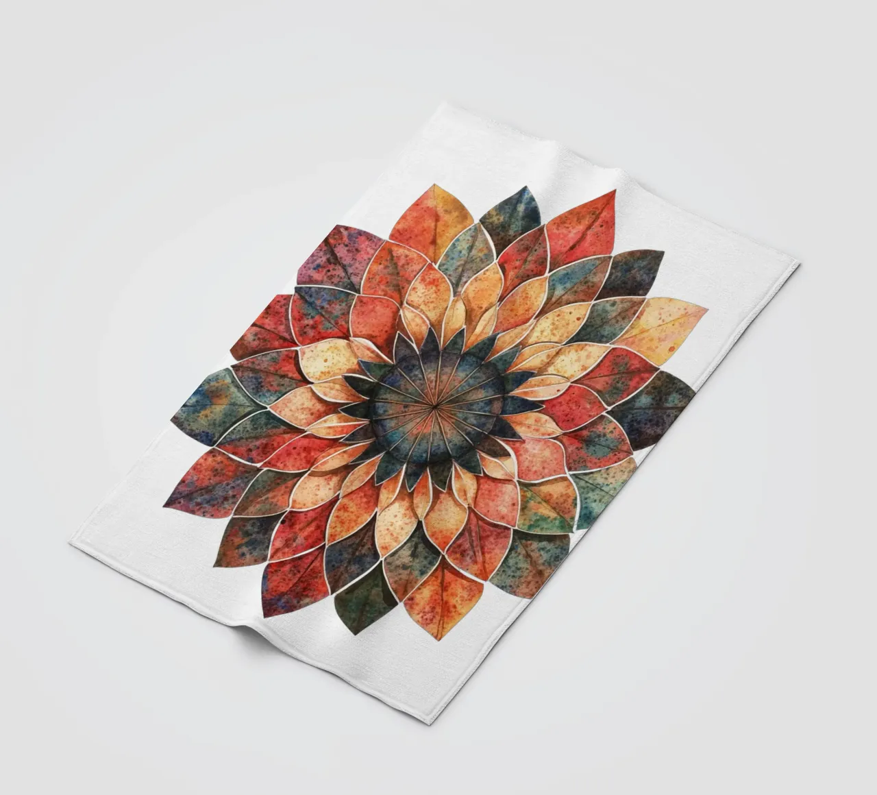 Mandala terrestre ad acquerello coperta in pile da Spiritual Touch
