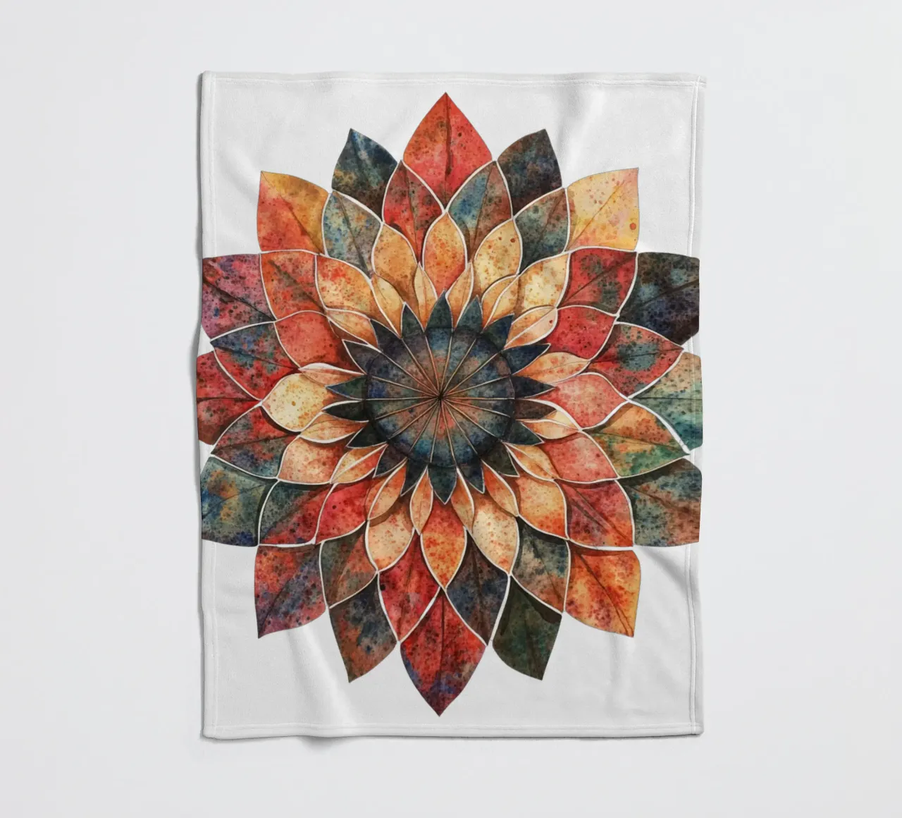 Mandala terrestre ad acquerello coperta in pile da Spiritual Touch