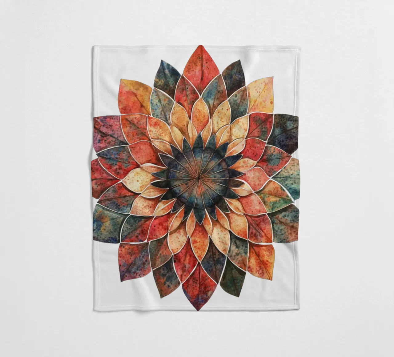 Mandala terrestre ad acquerello coperta in pile da Spiritual Touch